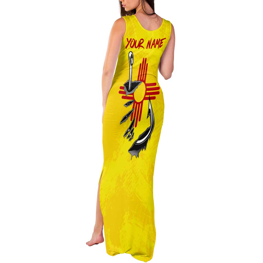 New Mexico Zia Symbol Fish Hook Tank Maxi Dress Torn Fishing Graphic and Custom Name Design - Wonder Print Shop