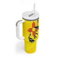 New Mexico Zia Symbol Fish Hook Tumbler With Handle Torn Fishing Graphic and Custom Name Design - Wonder Print Shop