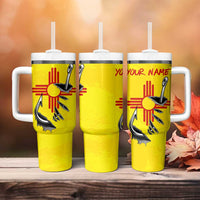 New Mexico Zia Symbol Fish Hook Tumbler With Handle Torn Fishing Graphic and Custom Name Design - Wonder Print Shop