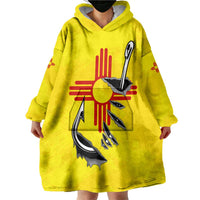 New Mexico Zia Symbol Fish Hook Wearable Blanket Hoodie Torn Fishing Graphic and Custom Name Design - Wonder Print Shop