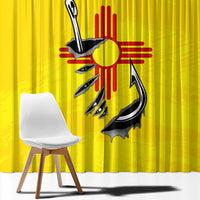 New Mexico Zia Symbol Fish Hook Window Curtain Torn Fishing Graphic and Custom Name Design - Wonder Print Shop