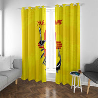 New Mexico Zia Symbol Fish Hook Window Curtain Torn Fishing Graphic and Custom Name Design - Wonder Print Shop
