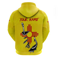 New Mexico Zia Symbol Fish Hook Zip Hoodie Torn Fishing Graphic and Custom Name Design - Wonder Print Shop