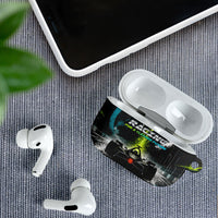 Electric Motorsport Racing AirPods Case Futuristic Formula Car Neon Lightning Speed Art