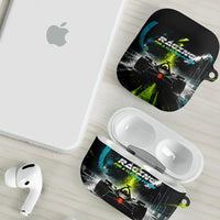 Electric Motorsport Racing AirPods Case Futuristic Formula Car Neon Lightning Speed Art