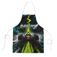 Electric Motorsport Racing Apron Futuristic Formula Car Neon Lightning Speed Art