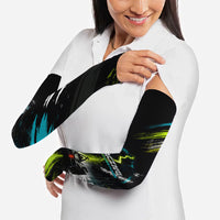 Electric Motorsport Racing Arm Sleeves Futuristic Formula Car Neon Lightning Speed Art
