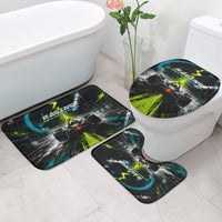 Electric Motorsport Racing Bathroom Set Futuristic Formula Car Neon Lightning Speed Art