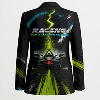 Electric Motorsport Racing Blazer Futuristic Formula Car Neon Lightning Speed Art