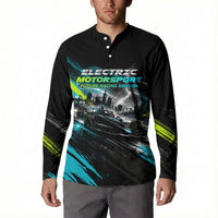 Electric Motorsport Racing Button Sweatshirt Futuristic Formula Car Neon Lightning Speed Art