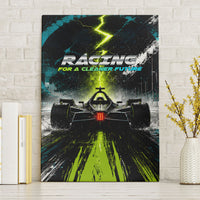 Electric Motorsport Racing Canvas Wall Art Futuristic Formula Car Neon Lightning Speed Art