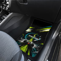 Electric Motorsport Racing Car Mats Futuristic Formula Car Neon Lightning Speed Art