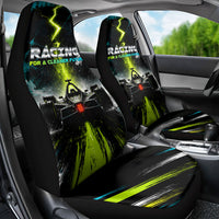 Electric Motorsport Racing Car Seat Cover Futuristic Formula Car Neon Lightning Speed Art