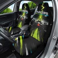Electric Motorsport Racing Car Seat Cover Futuristic Formula Car Neon Lightning Speed Art