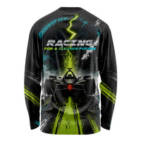 Electric Motorsport Racing Long Sleeve Shirt Futuristic Formula Car Neon Lightning Speed Art
