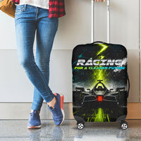 Electric Motorsport Racing Luggage Cover Futuristic Formula Car Neon Lightning Speed Art