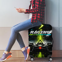 Electric Motorsport Racing Luggage Cover Futuristic Formula Car Neon Lightning Speed Art