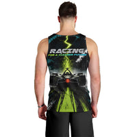 Electric Motorsport Racing Men Tank Top Futuristic Formula Car Neon Lightning Speed Art