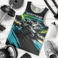 Electric Motorsport Racing Men Tank Top Futuristic Formula Car Neon Lightning Speed Art