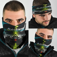Electric Motorsport Racing Neck Gaiter Futuristic Formula Car Neon Lightning Speed Art