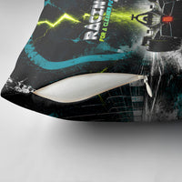 Electric Motorsport Racing Pillow Cover Futuristic Formula Car Neon Lightning Speed Art