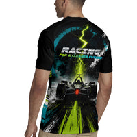 Electric Motorsport Racing Rugby Jersey Futuristic Formula Car Neon Lightning Speed Art