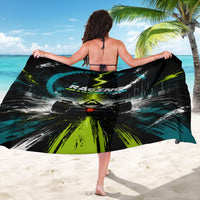 Electric Motorsport Racing Sarong Futuristic Formula Car Neon Lightning Speed Art