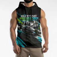 Electric Motorsport Racing Sleeveless Hoodie Futuristic Formula Car Neon Lightning Speed Art