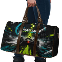 Electric Motorsport Racing Travel Bag Futuristic Formula Car Neon Lightning Speed Art