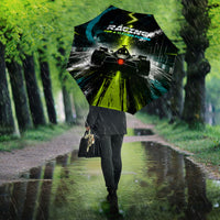 Electric Motorsport Racing Umbrella Futuristic Formula Car Neon Lightning Speed Art