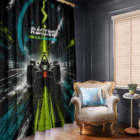 Electric Motorsport Racing Window Curtain Futuristic Formula Car Neon Lightning Speed Art