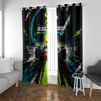 Electric Motorsport Racing Window Curtain Futuristic Formula Car Neon Lightning Speed Art
