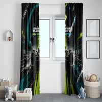 Electric Motorsport Racing Window Curtain Futuristic Formula Car Neon Lightning Speed Art