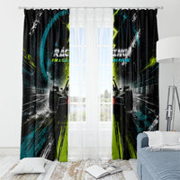 Electric Motorsport Racing Window Curtain Futuristic Formula Car Neon Lightning Speed Art