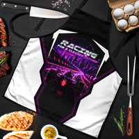 Electric Motorsport Racing Apron Futuristic Neon Formula Race Car Skyline Art
