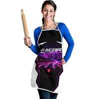 Electric Motorsport Racing Apron Futuristic Neon Formula Race Car Skyline Art