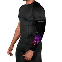 Electric Motorsport Racing Arm Sleeves Futuristic Neon Formula Race Car Skyline Art