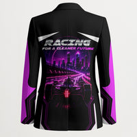 Electric Motorsport Racing Blazer Futuristic Neon Formula Race Car Skyline Art