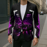 Electric Motorsport Racing Blazer Futuristic Neon Formula Race Car Skyline Art