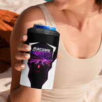 Electric Motorsport Racing 4 in 1 Can Cooler Tumbler Futuristic Neon Formula Race Car Skyline Art