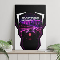 Electric Motorsport Racing Canvas Wall Art Futuristic Neon Formula Race Car Skyline Art