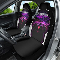 Electric Motorsport Racing Car Seat Cover Futuristic Neon Formula Race Car Skyline Art
