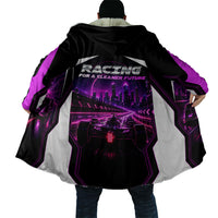 Electric Motorsport Racing Cloak Futuristic Neon Formula Race Car Skyline Art