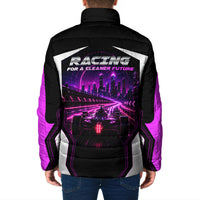 Electric Motorsport Racing Padded Jacket Futuristic Neon Formula Race Car Skyline Art