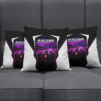 Electric Motorsport Racing Pillow Cover Futuristic Neon Formula Race Car Skyline Art