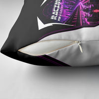 Electric Motorsport Racing Pillow Cover Futuristic Neon Formula Race Car Skyline Art