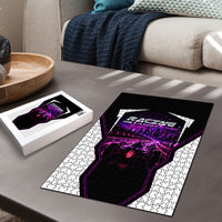 Electric Motorsport Racing Puzzle Futuristic Neon Formula Race Car Skyline Art