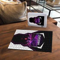 Electric Motorsport Racing Puzzle Futuristic Neon Formula Race Car Skyline Art