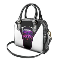 Electric Motorsport Racing Shoulder Handbag Futuristic Neon Formula Race Car Skyline Art