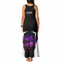 Electric Motorsport Racing Tank Maxi Dress Futuristic Neon Formula Race Car Skyline Art